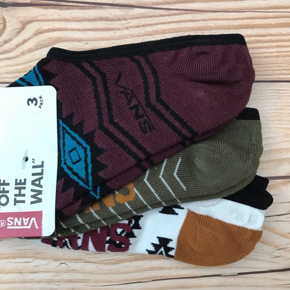 Vans Off The Wall 3 Pairs No Show Socks/Footies - Picture 6 of 12